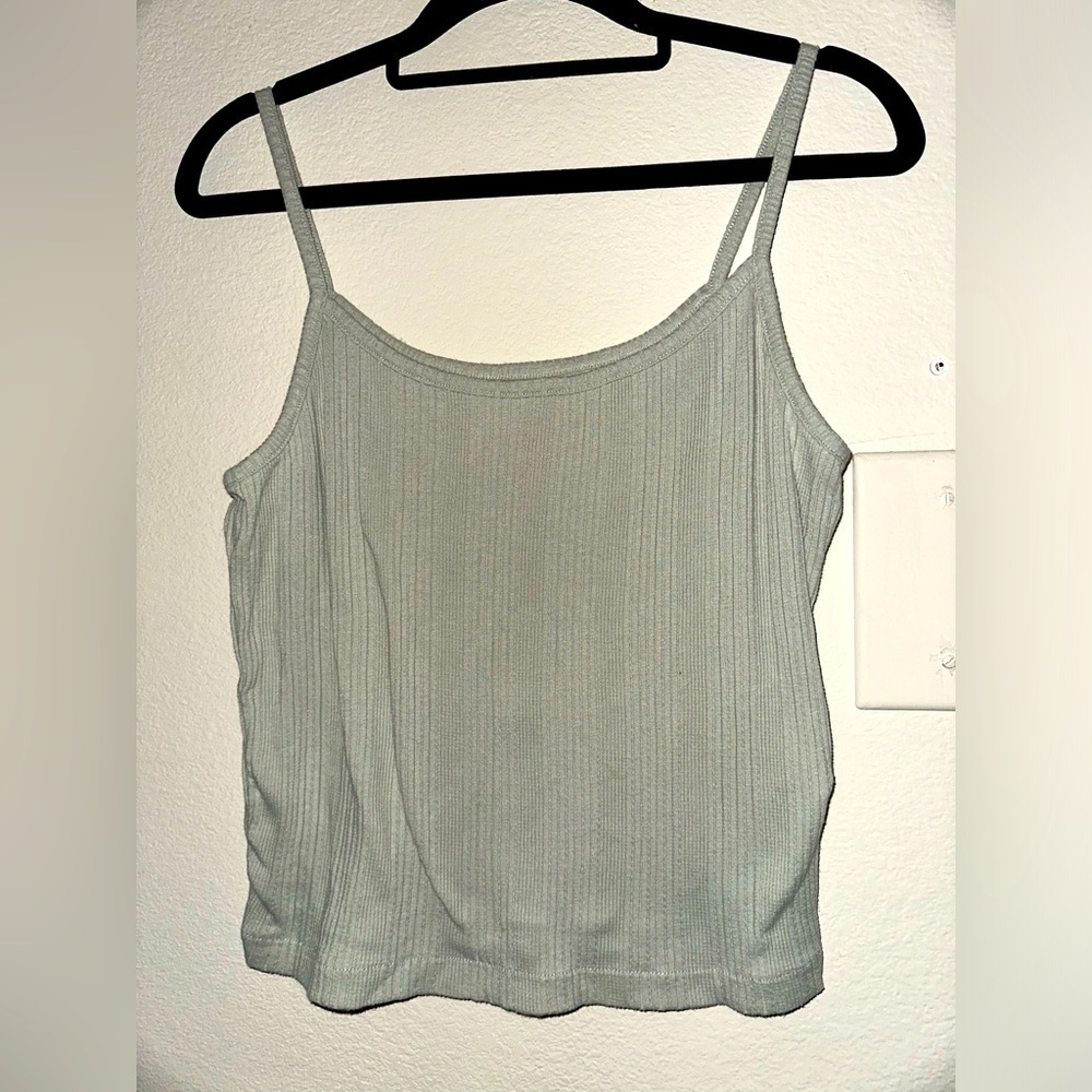 Madewell women’s light sage ribbed crop top S casual contemporary summer beach
